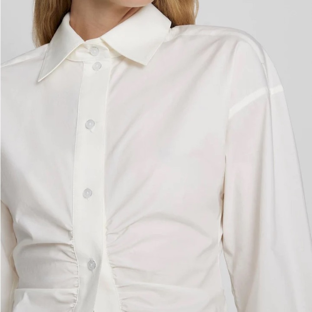 7 for All Mankind cinched waist button up shirt - Picture 3 of 8